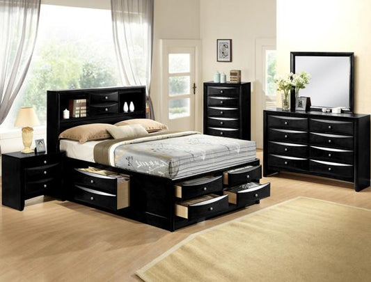 Emily Black 8 Piece Queen Bedroom Set