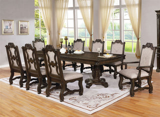 Neo Renaissance 9 Piece Dining Set in Dark Oak