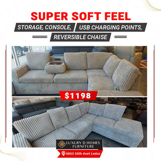 SNUGG SECTIONAL SUPER SOFT FABRIC