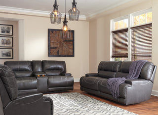 McCaskill Genuine Leather Reclining Sofa, Loveseat and Chair