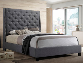 Chantilly Grey Queen Upholstered Bedframe