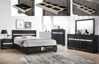 Alamar Black 6 Piece Queen Bedroom Set